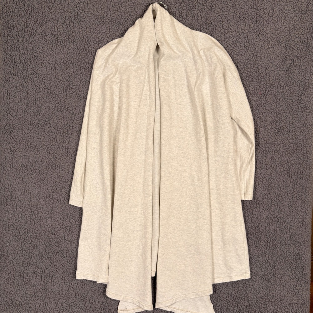 Peter Millar Womens Cardigan Shawl Open Front Longline Beige Sweater S/M LF21K46